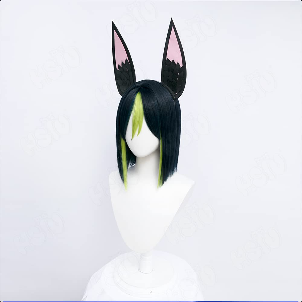 SAKUMETA TIGHNARI Dark Green Short Cosplay Wig