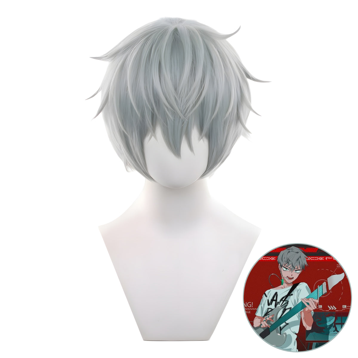 SAKUMETA TILL Blue Gray Short Cosplay Wig