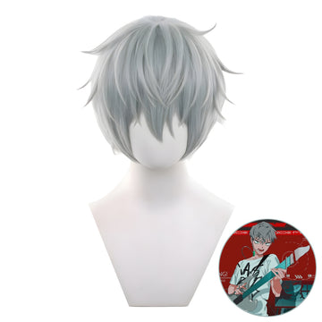 SAKUMETA TILL Blue Gray Short Cosplay Wig