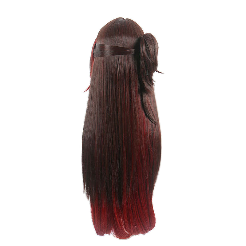 SAKUMETA TINGYUN Chocolate Brown and Red Short Cosplay Wig