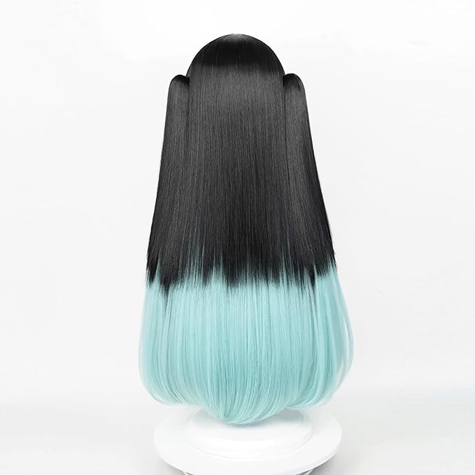 SAKUMETA TOKITOU MUICHIROU Black Long Cosplay Wig with Twin Tails