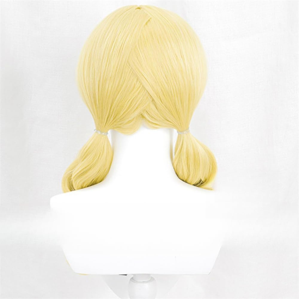 SAKUMETA TOMOE MAMI Gold Long Cosplay Wig with Twin Tails