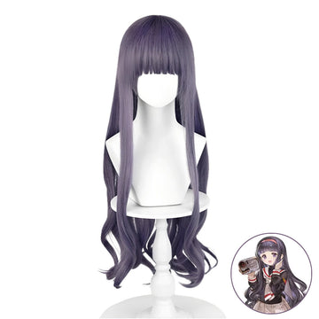 SAKUMETA TOMOYO DAIDOUJI Dark-purple Long Cosplay Wig