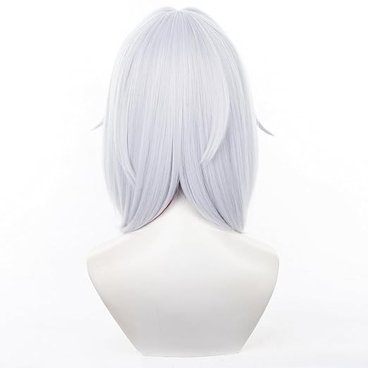 SAKUMETA TOPAZ Silver-White and Red Short Cosplay Wig