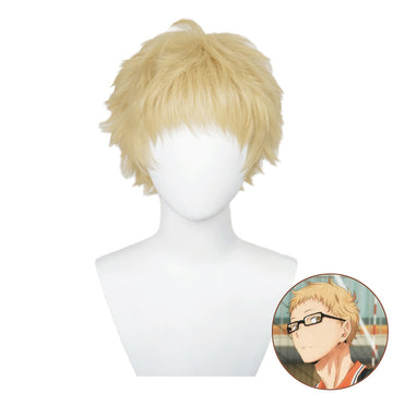 SAKUMETA TSUKISHIMA AKITERU Gold Cosplay Wig