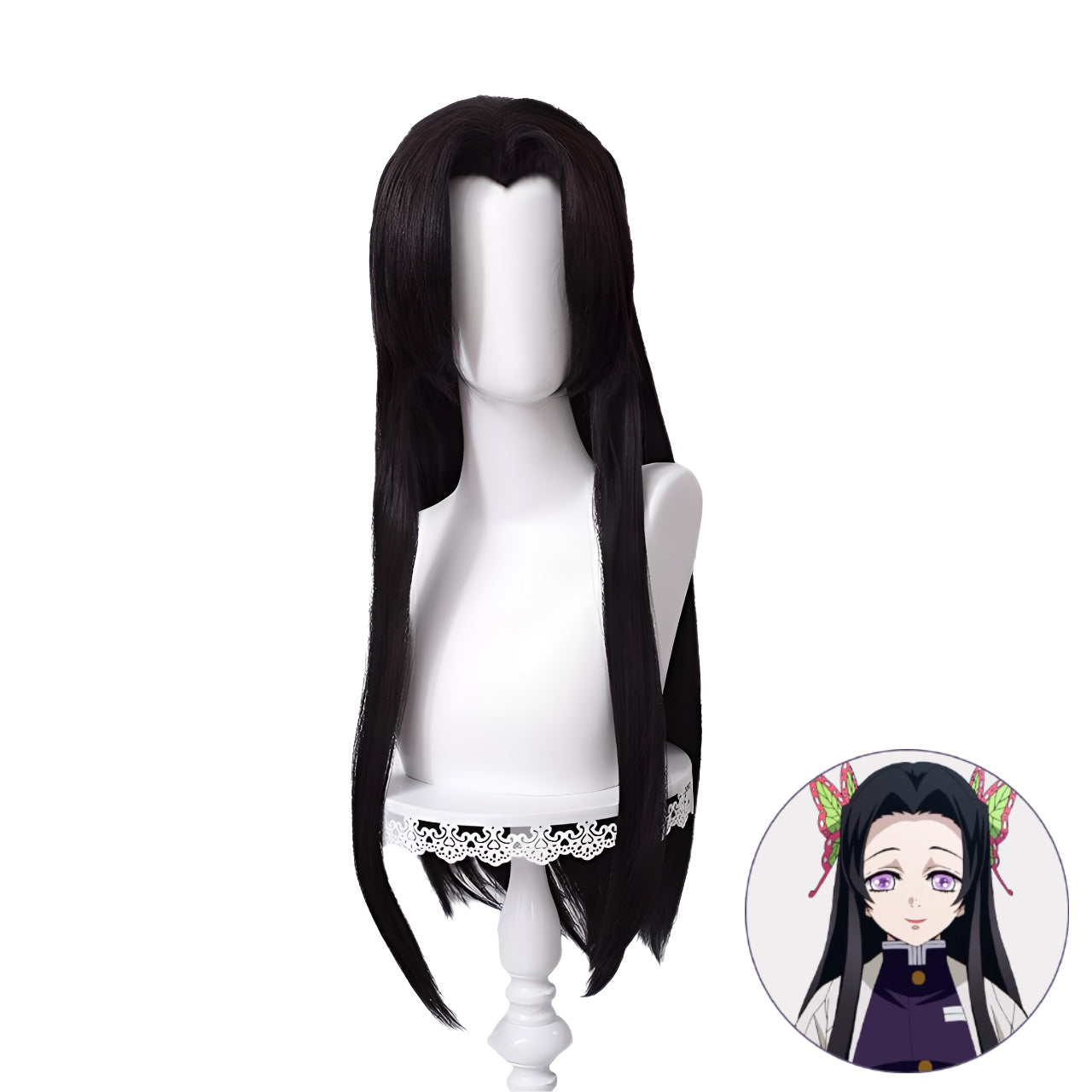 SAKUMETA KOCHOU KANAE Black Cosplay Wig with Ponytail