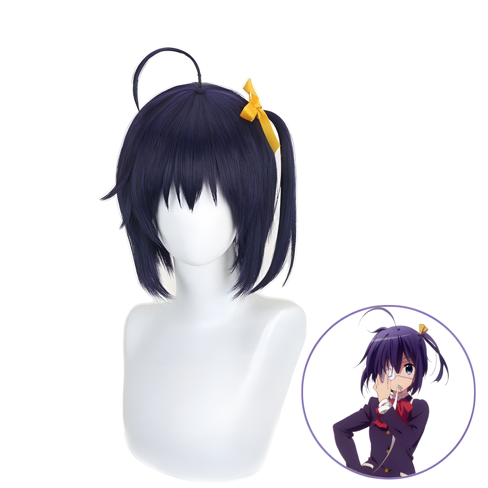 SAKUMETA Takanashi Rikka Dark Blue-Black Short Cosplay Wig