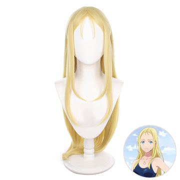 SAKUMETA USHIO KOFUNE Gold Long Cosplay Wig