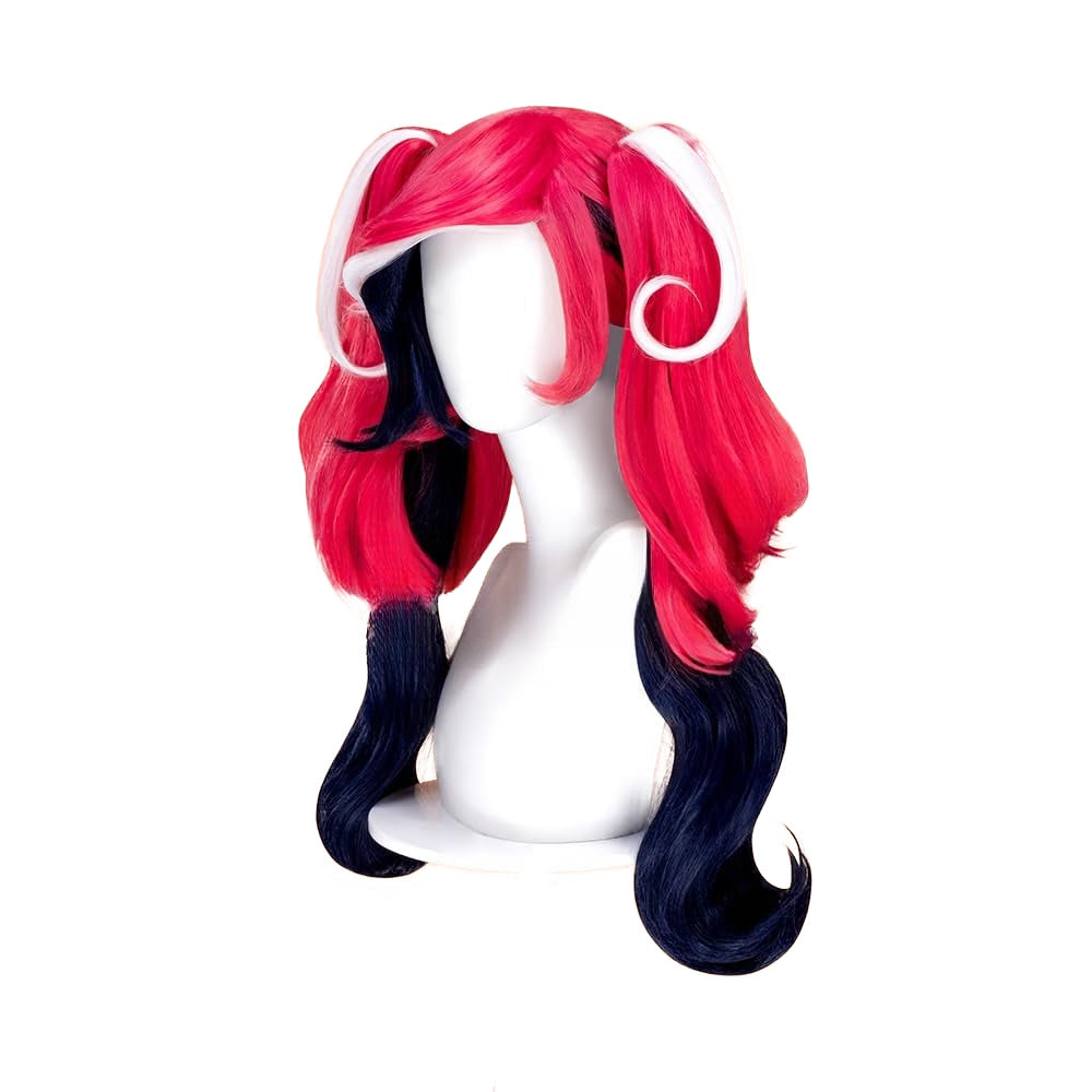 SAKUMETA VELVET Red and Black Dual-Tone Cosplay Wig with Twin Tails