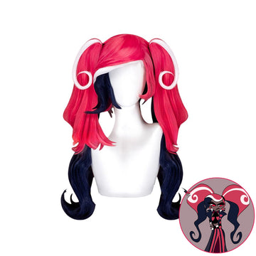 SAKUMETA VELVET Red and Black Dual-Tone Cosplay Wig with Twin Tails