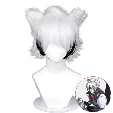 SAKUMETA VON LYCAON Short Black and White Cosplay Wig