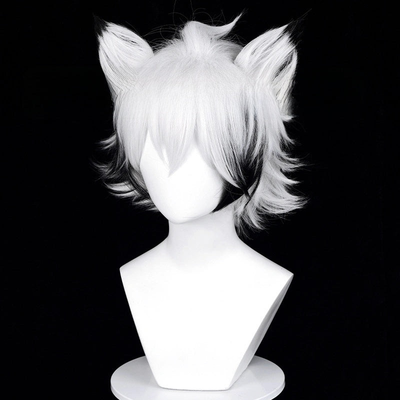 SAKUMETA VON LYCAON Short Black and White Cosplay Wig