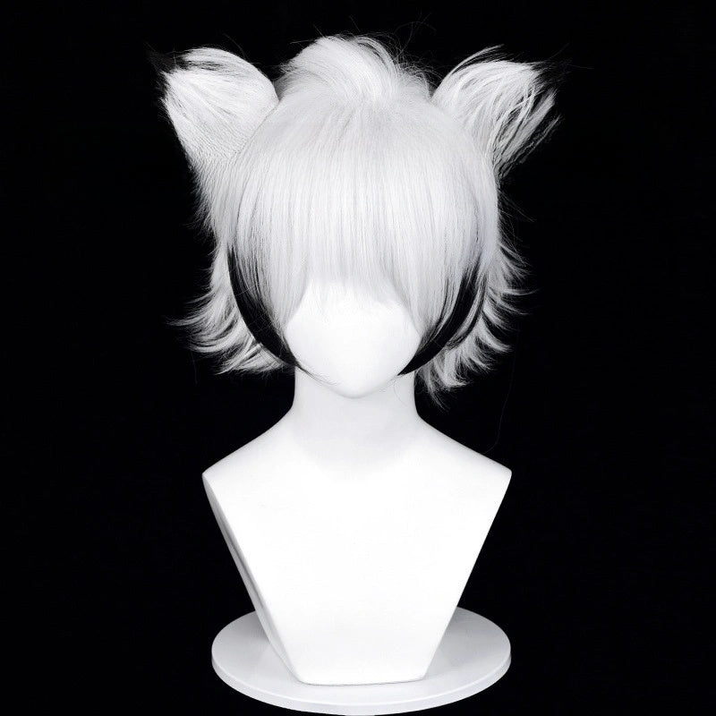 SAKUMETA VON LYCAON Short Black and White Cosplay Wig