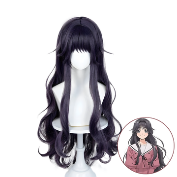SAKUMETA WAGURI KAORUKO Black Long Curly Cosplay Wig