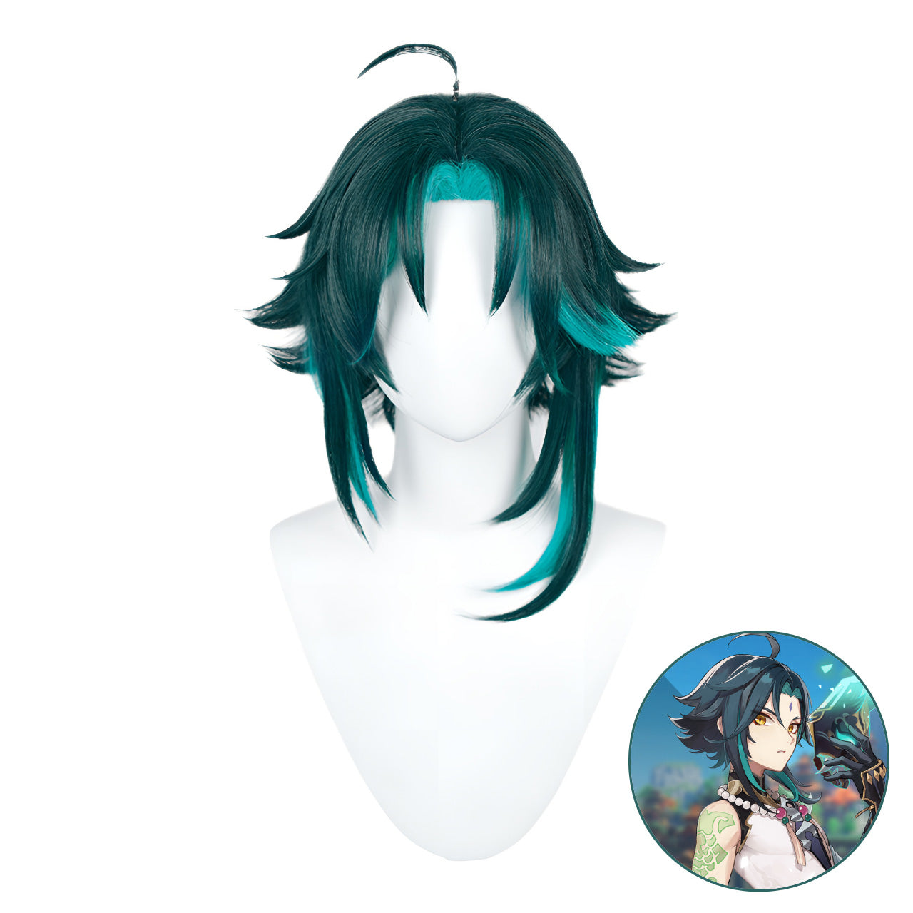 SAKUMETA XIAO Teal Short Fluffy Cosplay Wig