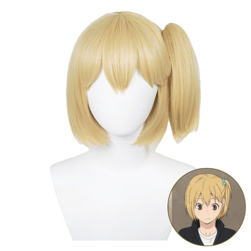 SAKUMETA YACHI HITOKA Gold Cosplay Wig With Ponytail