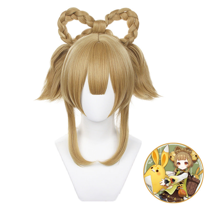 SAKUMETA YAOYAO Gold Cosplay Wig with Twin Tails