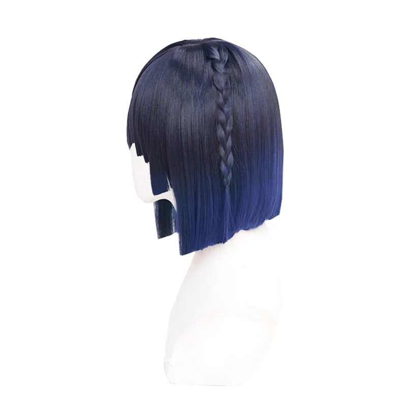 SAKUMETA YELAN Dark Blue Cosplay Wig with Bangs