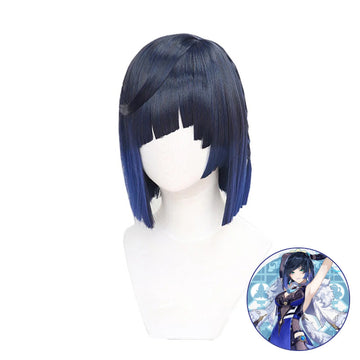 SAKUMETA YELAN Dark Blue Cosplay Wig with Bangs