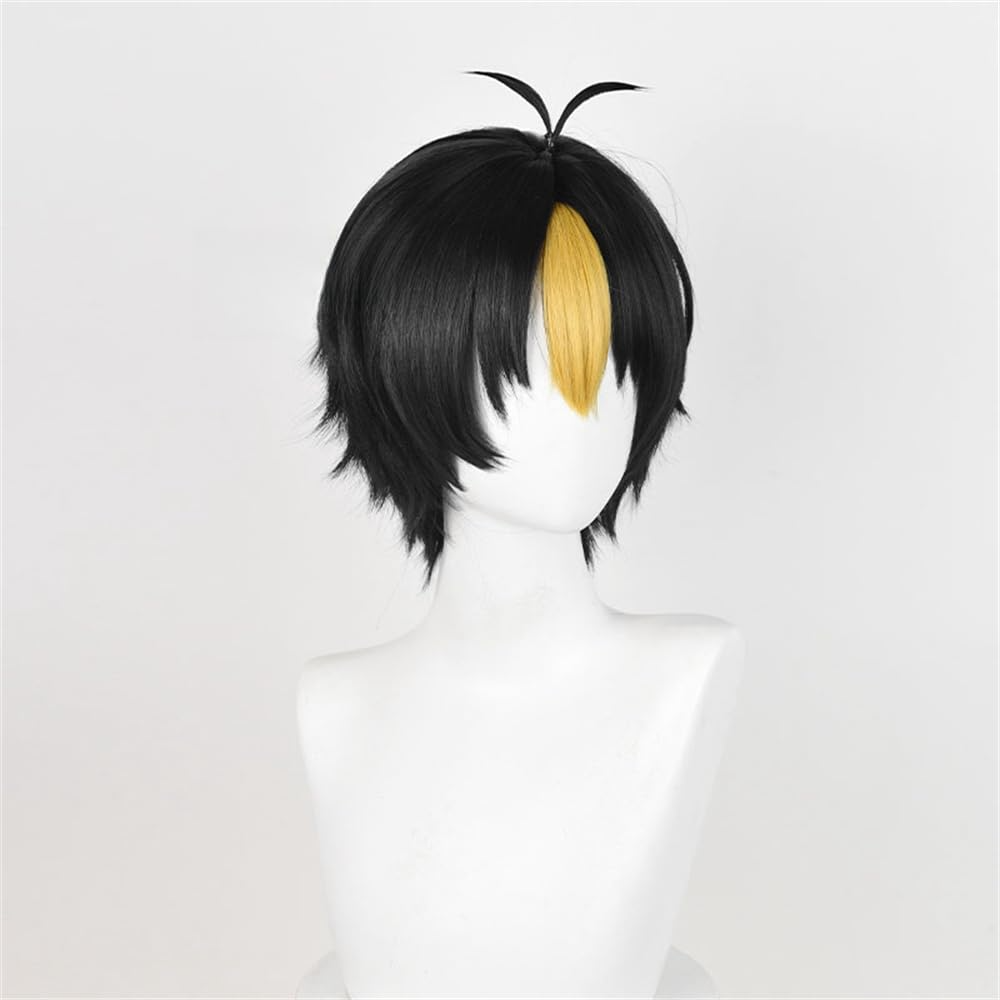 SAKUMETA YU NISHINOYA Black Cosplay Wig with Short Hair and Bangs