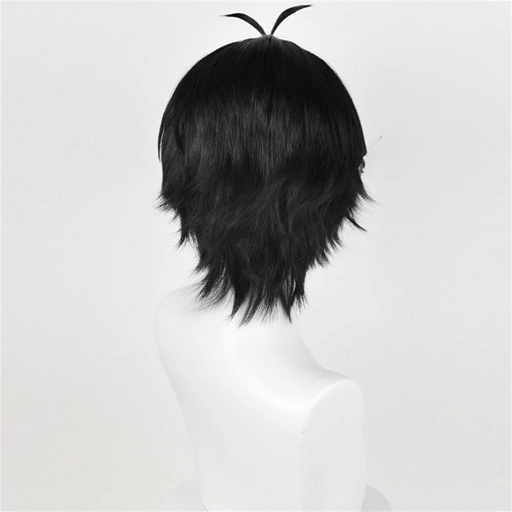 SAKUMETA YU NISHINOYA Black Cosplay Wig with Short Hair and Bangs