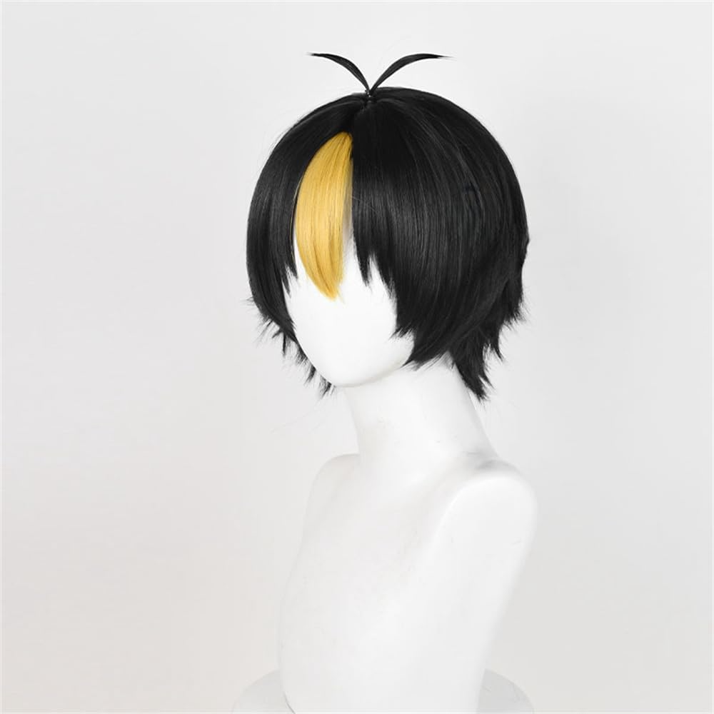 SAKUMETA YU NISHINOYA Black Cosplay Wig with Short Hair and Bangs