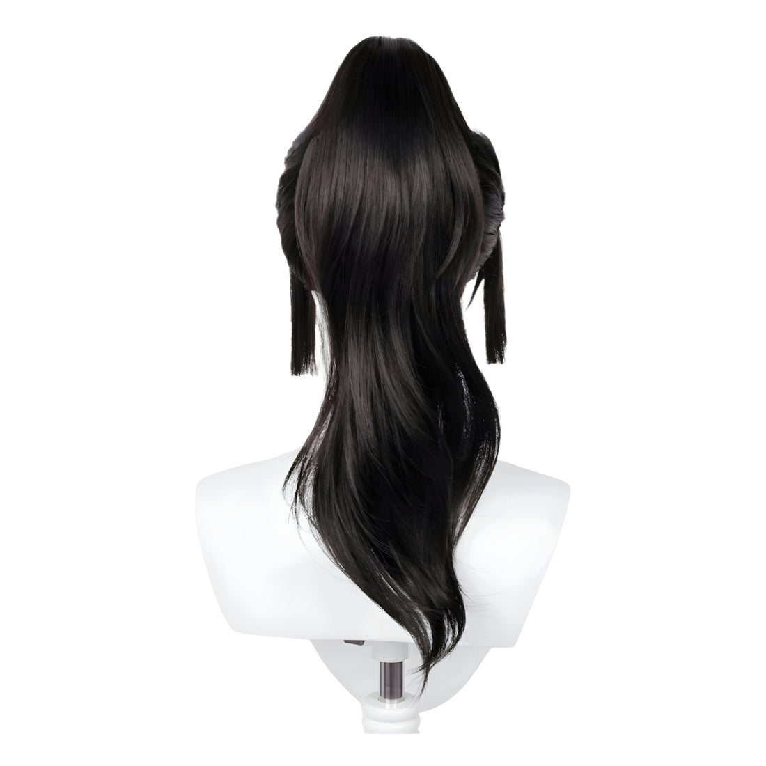 SAKUMETA YUNYING Black Long Cosplay Wig with Ponytail