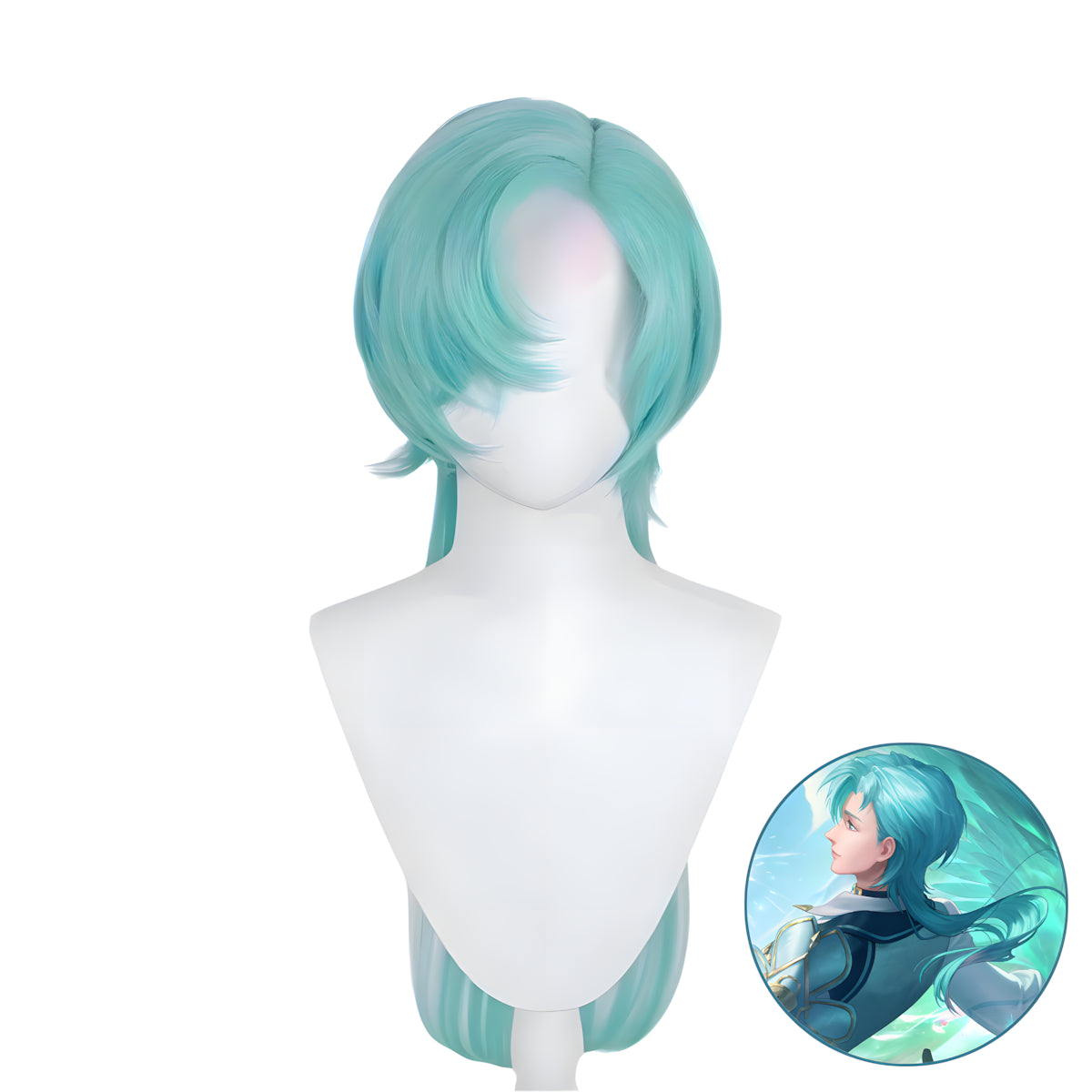 SAKUMETA YUN ZHONGJUN/AUSPICIOUS WISH Teal Green Long Cosplay Wig