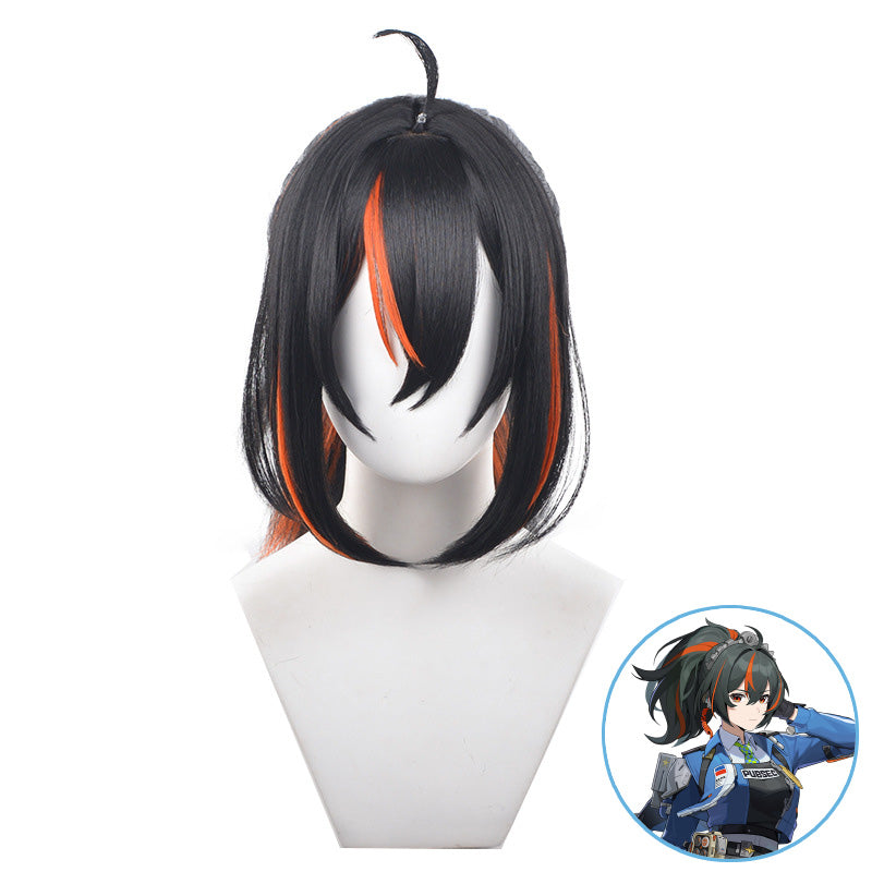 SAKUMETA ZHU YUAN Black and Red Short Cosplay Wig