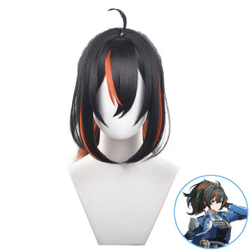 SAKUMETA ZHU YUAN Black and Red Short Cosplay Wig