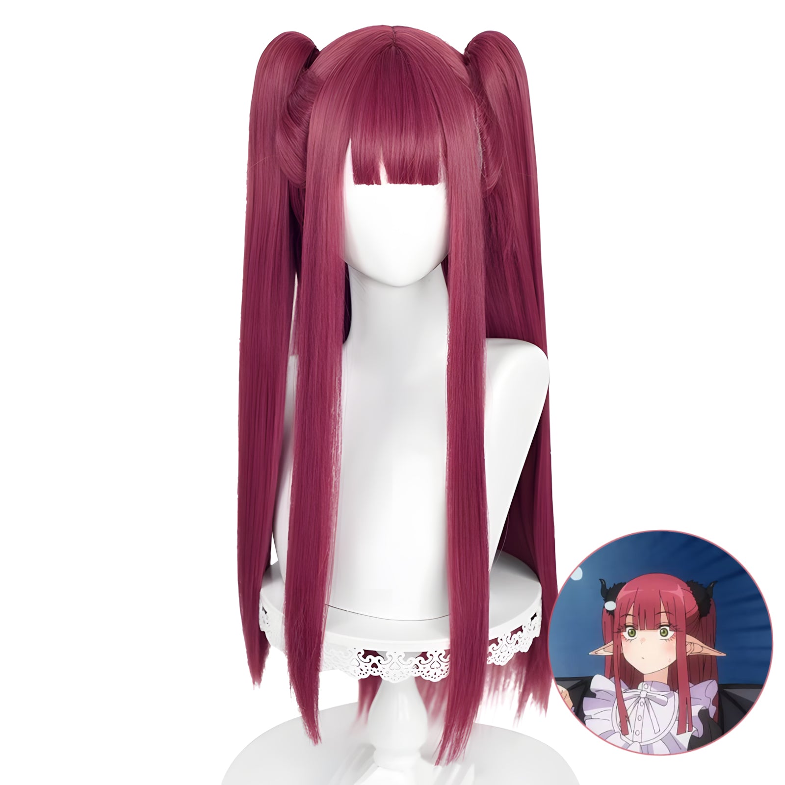 SAKUMETA MARIN KITAGAWA Burgundy Long Cosplay Wig