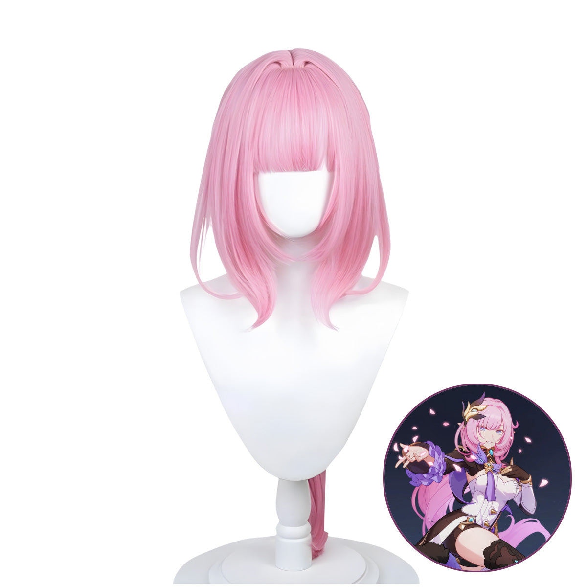 SAKUMETA ELYSIA Pink Long Cosplay Wig with Bangs