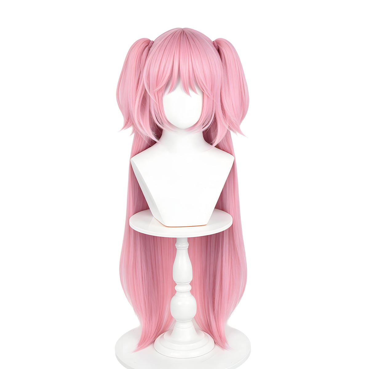 SAKUMETA KANAME MADOKA Pink Short Cosplay Wig with Twin Tails