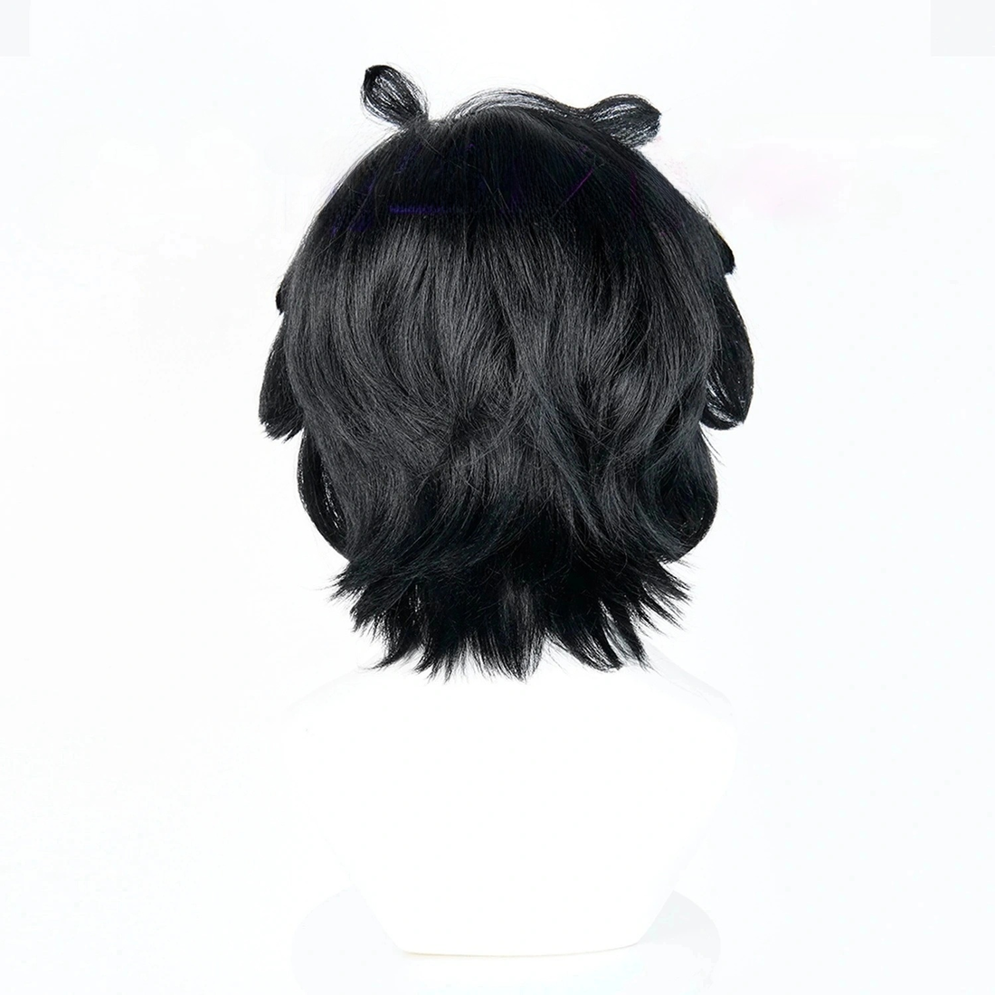 SAKUMETA LUO XIAOHEI Black Short Cosplay Wig with Bangs