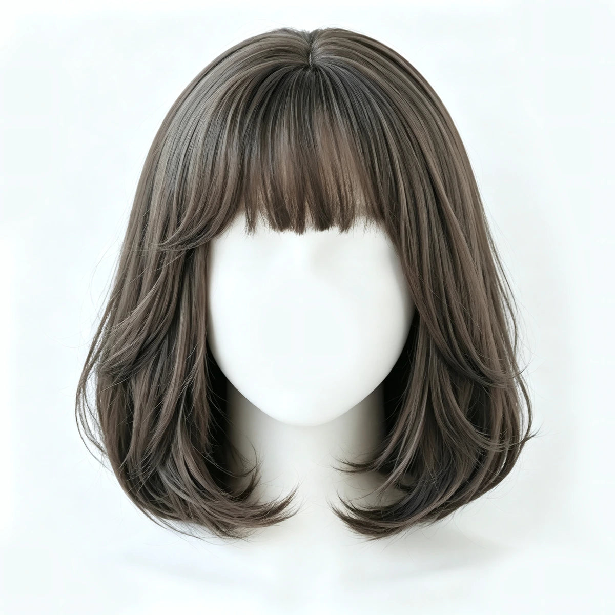 SAKUMETA Layered Bob with Curled Ends Daily Wig