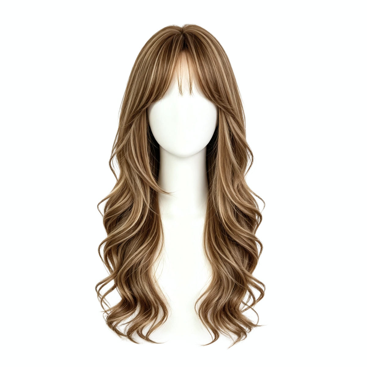 SAKUMETA Long Straight Hair with Curtain Bangs Daily Wig