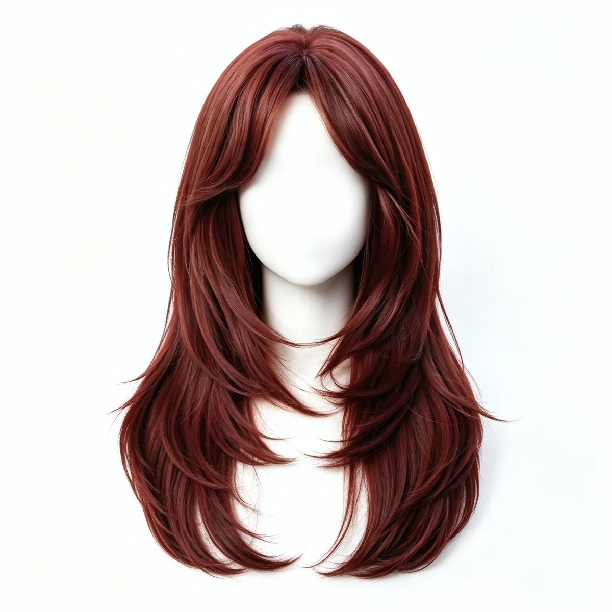 SAKUMETA Long Straight Hair with Curtain Bangs Daily Wig