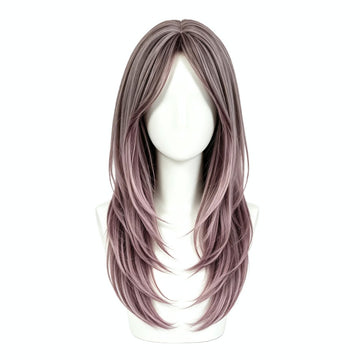 SAKUMETA Long Straight Hair with Curtain Bangs Daily Wig