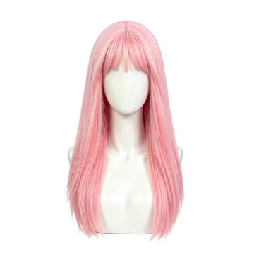 SAKUMETA Long Straight Hair with Blunt Bangs Daily Wig