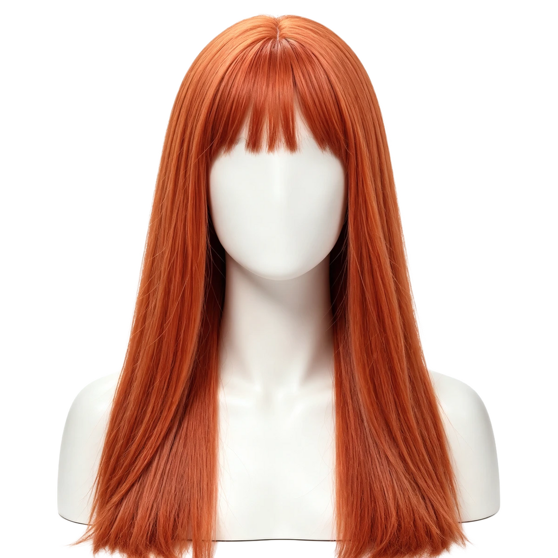 SAKUMETA Long Straight Hair with Blunt Bangs Daily Wig
