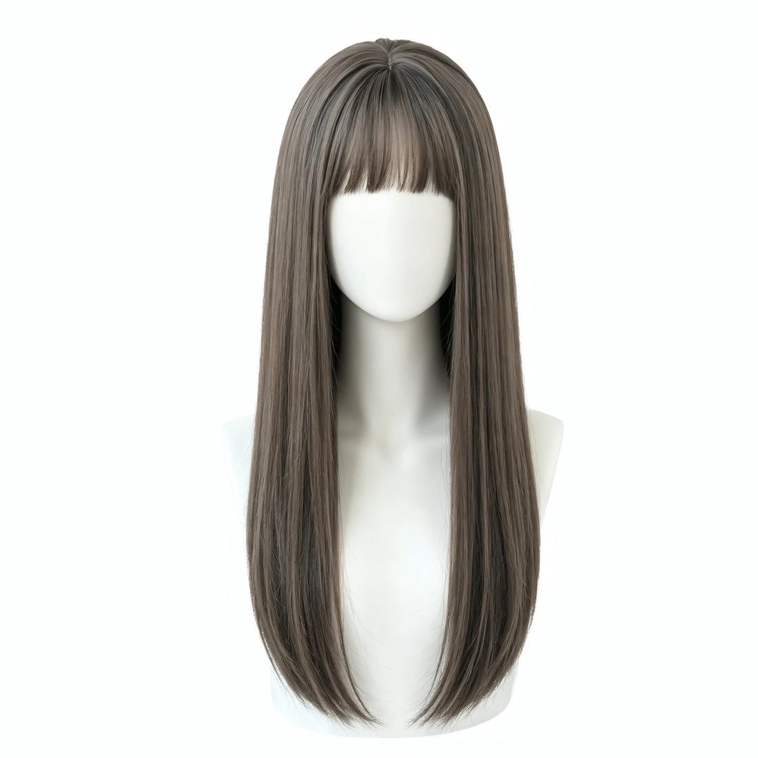 SAKUMETA Long Straight Hair with Wispy Bangs Daily Wig