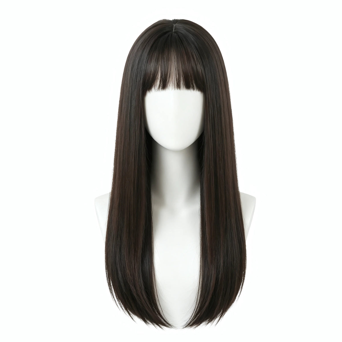 SAKUMETA Long Straight Hair with Wispy Bangs Daily Wig