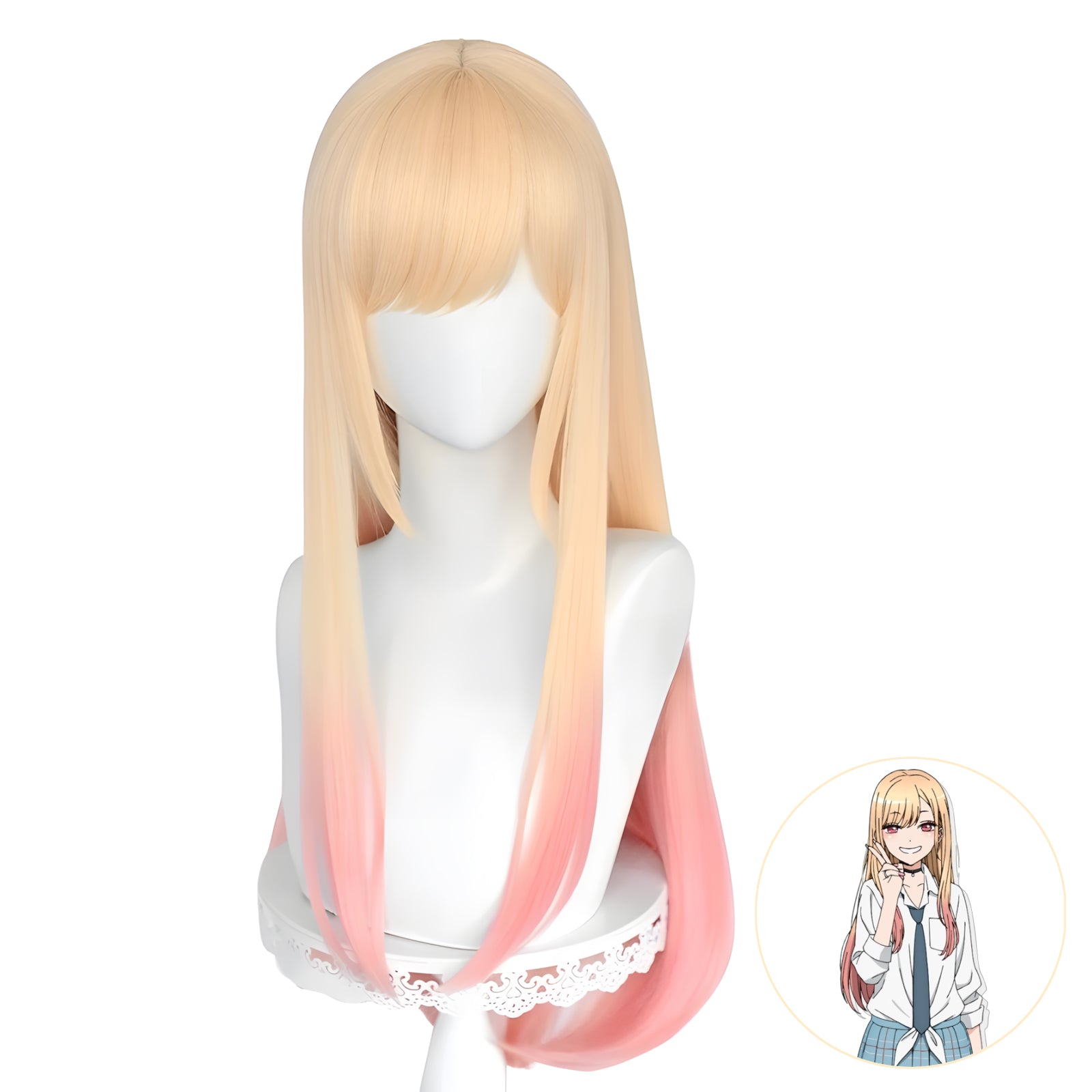 SAKUMETA MARIN KITAGAWA Burgundy Long Cosplay Wig