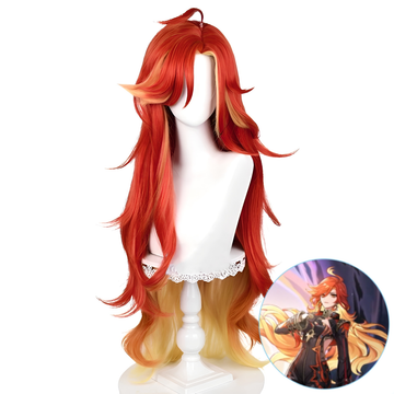 SAKUMETA MAVUIKA Long Red and Gold Cosplay Wig