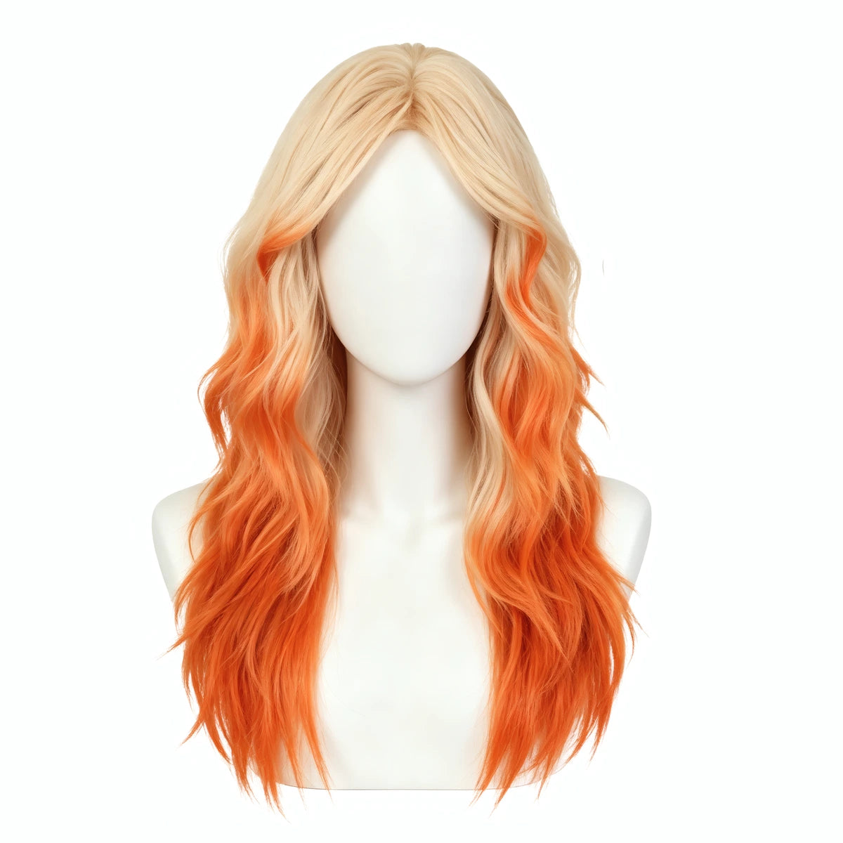 SAKUMETA Extra Long Wavy Hair with Blunt Bangs Daily Wig