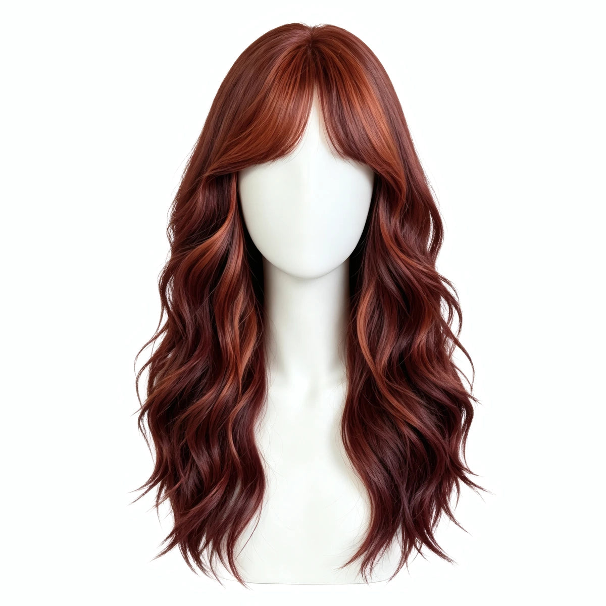 SAKUMETA Extra Long Wavy Hair with Blunt Bangs Daily Wig
