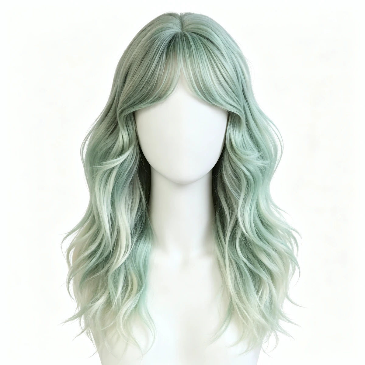SAKUMETA Extra Long Wavy Hair with Blunt Bangs Daily Wig