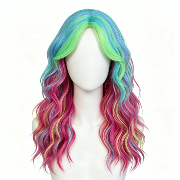 SAKUMETA Extra Long Wavy Hair with Blunt Bangs Daily Wig