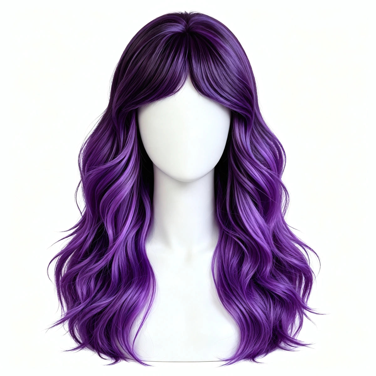 SAKUMETA Extra Long Wavy Hair with Blunt Bangs Daily Wig