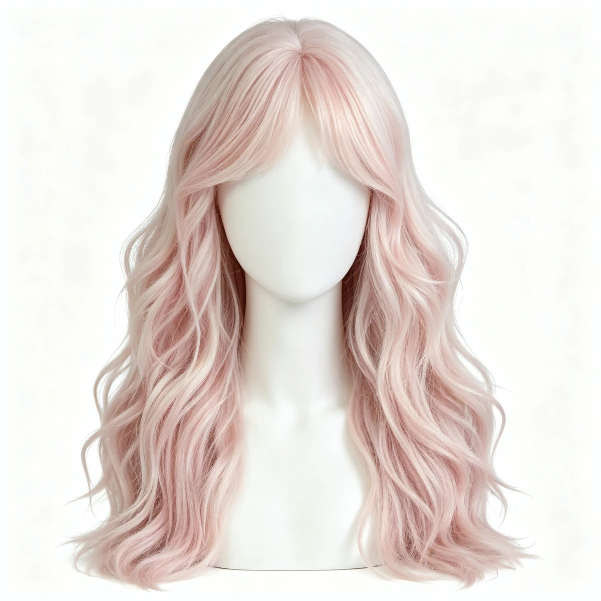 SAKUMETA Extra Long Wavy Hair with Blunt Bangs Daily Wig